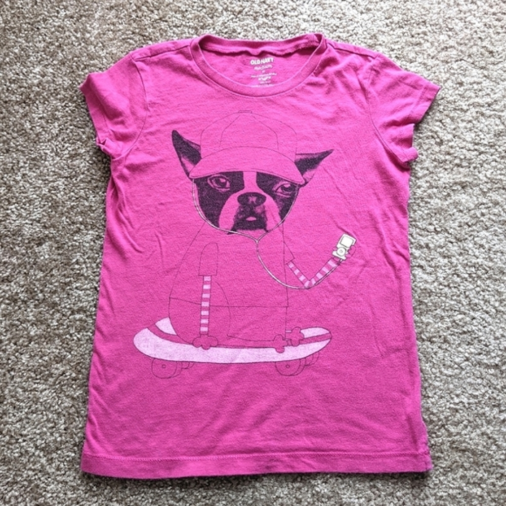 Old Navy Skateboarding Dog Graphic Tee Girls size Medium
